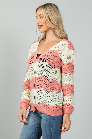 Ladies fashion  open knit cardigan