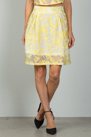 Ladies fashion floral embroidered skirt