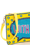 Spangle with you crossbody clutch with long strap