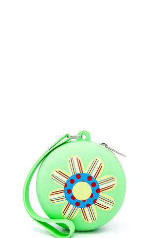 Nicole lee nikky flower design silicone coin purse wallet