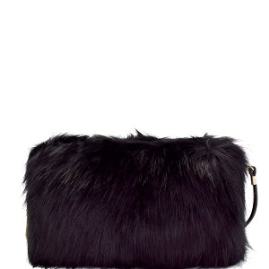 Faux fur clutch cross body