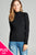 Ladies fashion plus size long sleeve turtle neck fitted rib sweater top