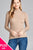 Ladies fashion plus size long sleeve turtle neck fitted rib sweater top