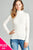 Ladies fashion plus size long sleeve turtle neck fitted rib sweater top