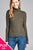 Ladies fashion plus size long sleeve turtle neck fitted rib sweater top