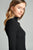 Ladies fashion plus size long sleeve turtle neck fitted rib sweater top