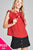 Ladies fashion plus size short ruffle sleeve self tie dot print crepe woven top