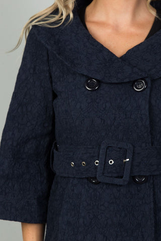 Ladies fashion textured double breasted jacket