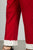 Ladies fashion red contrast ruffle hem ankle pants