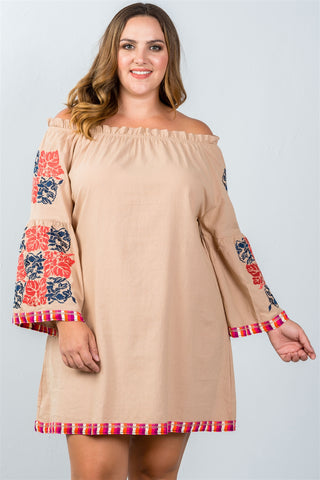Ladies fashion plus off the shoulder dress