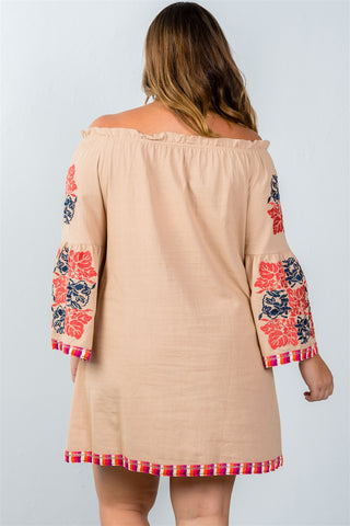 Ladies fashion plus off the shoulder dress