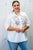 Ladies fashion plus size floral embroidered button down shirt