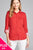 Ladies fashion plus size 3/4 roll up sleeve front pocket detail dot print stretch knit shirts
