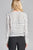 Ladies fashion plus size long sleeve round neck front self tie stripe print woven top