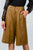 Ladies fashion camel wide leg faux leather culottes