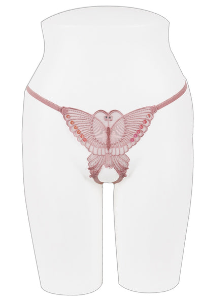 Ladies butterfly crotchless thong