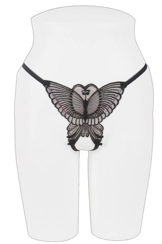 Ladies butterfly crotchless thong