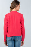 Ladies fashion red open front blazer