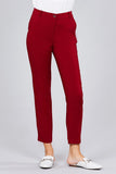 Ladies fashion plus size seam side pocket classic long pants
