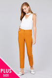Ladies fashion plus size seam side pocket classic long pants