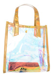 Holographic see through mini tote