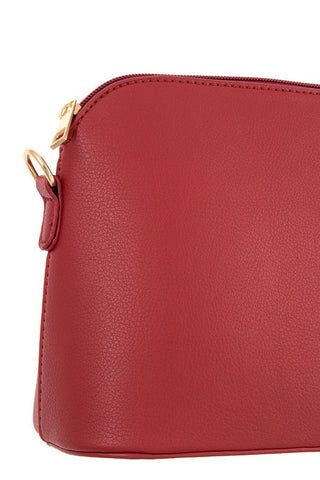 Faux leather dome crossbody bag
