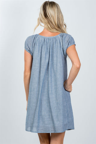 Ladies fashion tassel-tie boho shift dress - merchandiserus2