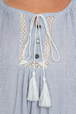 Ladies fashion tassel-tie boho shift dress - merchandiserus2