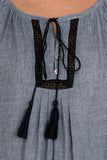 Ladies fashion tassel-tie boho shift dress - merchandiserus2