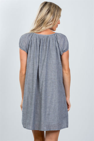 Ladies fashion tassel-tie boho shift dress - merchandiserus2