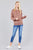 Ladies fashion long sleeve hoodie w/drawstring brushed hacci knit top