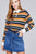 Ladies fashion long sleeve multi striped dty brushed shirts