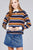 Ladies fashion long sleeve multi striped dty brushed shirts