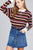 Ladies fashion long sleeve multi striped dty brushed shirts