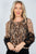 Ladies fashion polka dots ruffle sheer mesh top