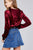 Ladies fashion plus size long sleeve hoodie w/drawstring ice velvet crop top