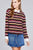 Ladies fashion plus size long sleeve multi striped dty brushed shirts