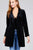 Long sleeve open front rounded lapel solid velvet long jacket