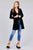 Long sleeve open front rounded lapel solid velvet long jacket