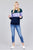 Long sleeve hoodie front kangaroo pocket color block pattern brushed french terry top