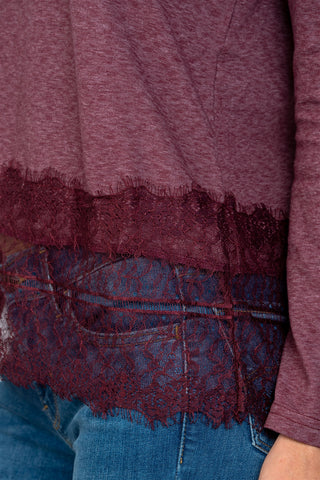 Boho lace-panel and hem top