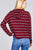 Ladies fashion plus size long sleeve hoodie w/drawstring stripe french terry top
