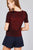 Ladies fashion plus size short sleeve crew neck metalic knit top