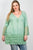 Ladies fashion plus size lace hem v neck tunic top