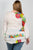 Ladies fashion plus size boho floral mix print lace ruffle hem top