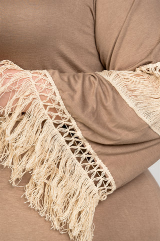 Ladies fashion plus size crochet mini dress