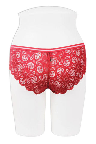 Lace bikini with mesh band