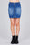 Ladies fashion button down stretch denim mini skirt