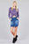 Ladies fashion button down stretch denim mini skirt