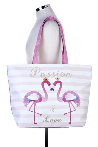 Passion & love flamingo tote bag